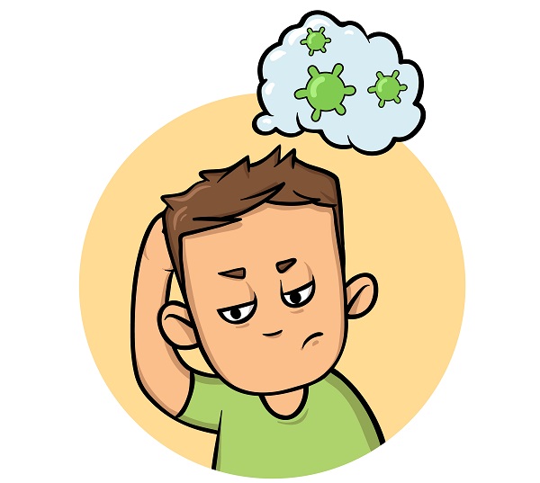 child thinking about disease